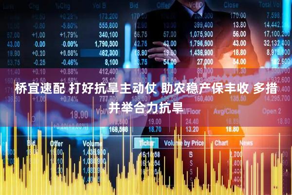 桥宜速配 打好抗旱主动仗 助农稳产保丰收 多措并举合力抗旱