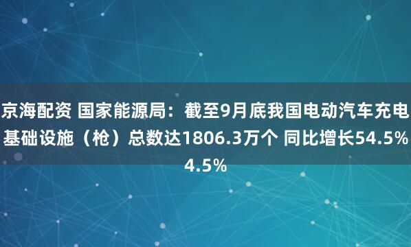 京海配资 国家能源局：截至9月底我国电动汽车充电基础设施（枪）总数达1806.3万个 同比增长54.5%